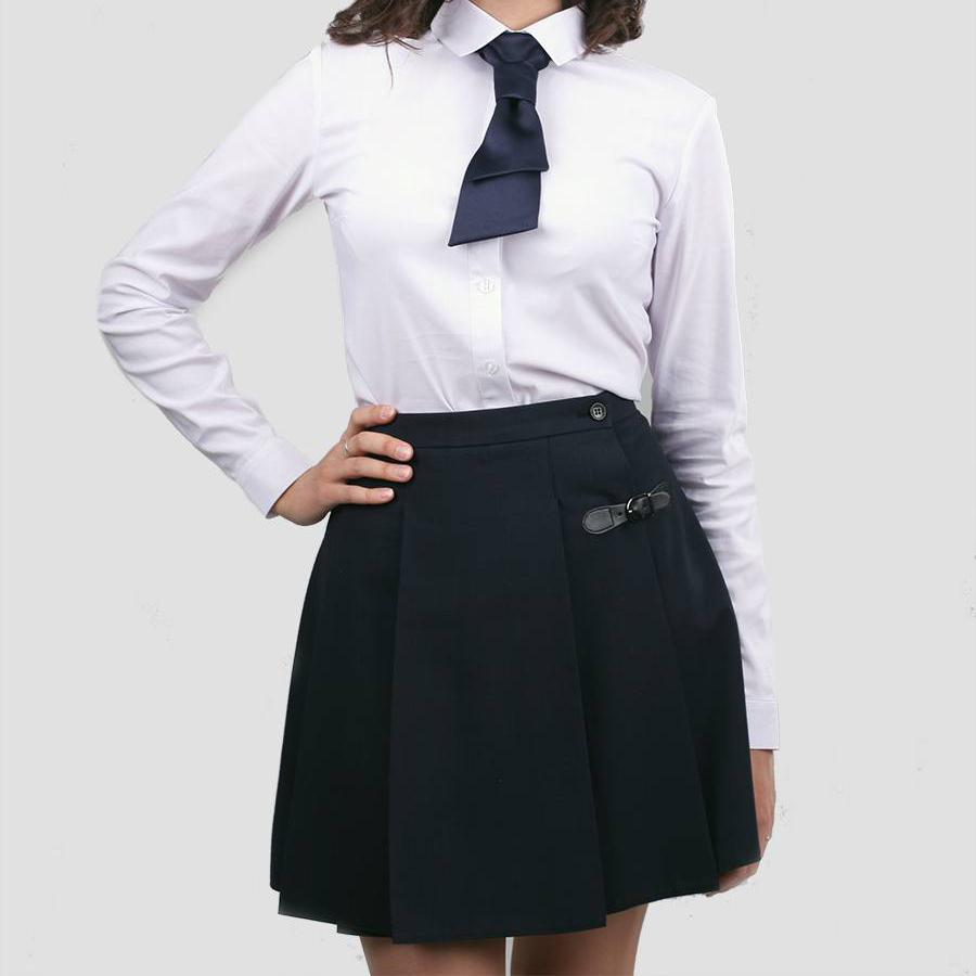Tecido de camisa de uniforme escolar branco Tecido de elastano CVC