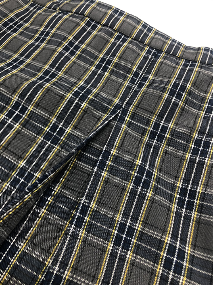polyester check school uniform fabric
