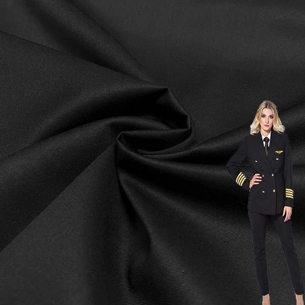 High quality winter polyester rayon elastic twill pilot uniforms fabric