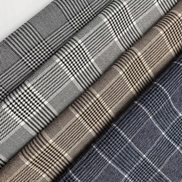 Tita gbigbona tr polyester rayon nipọn spandex parapo sọwedowo Fancy suiting fabric YA8290 (2)