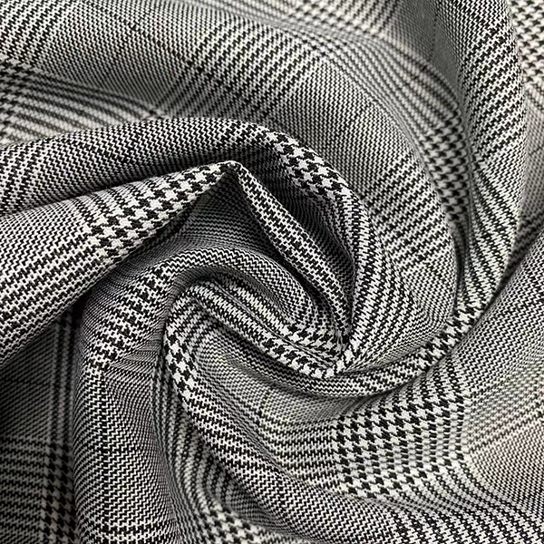 Sıcak satış tr polyester suni ipek kalın spandeks karışım kontrolleri fantezi takım elbise kumaşı YA8290 (3)