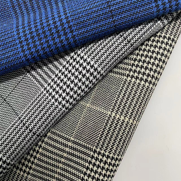 Sıcak satış tr polyester suni ipek kalın spandeks karışım kontrolleri fantezi takım elbise kumaşı YA8290 (4)