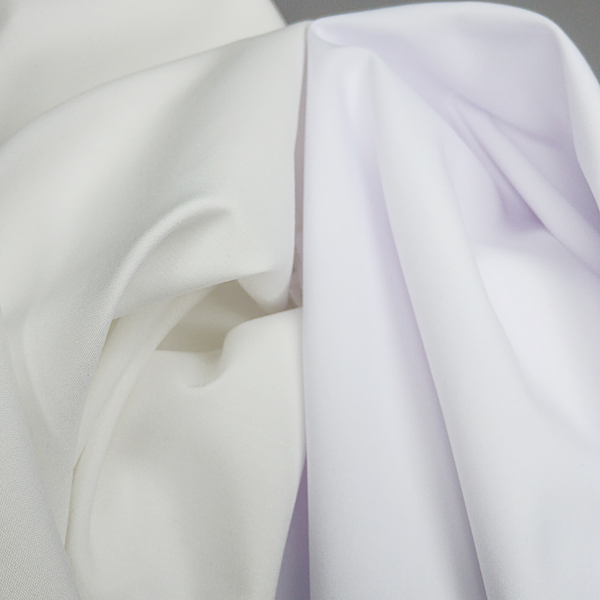 Tecido para camisas de uniformes de poliéster liso e spandex branco