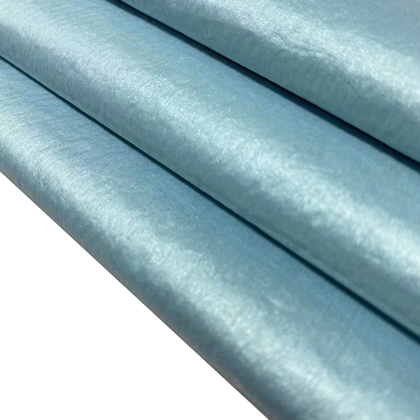 Skinnende taft nylon sølvbelagt 38gsm 100 nylonstof til beklædningsgenstand YAT891 (2)