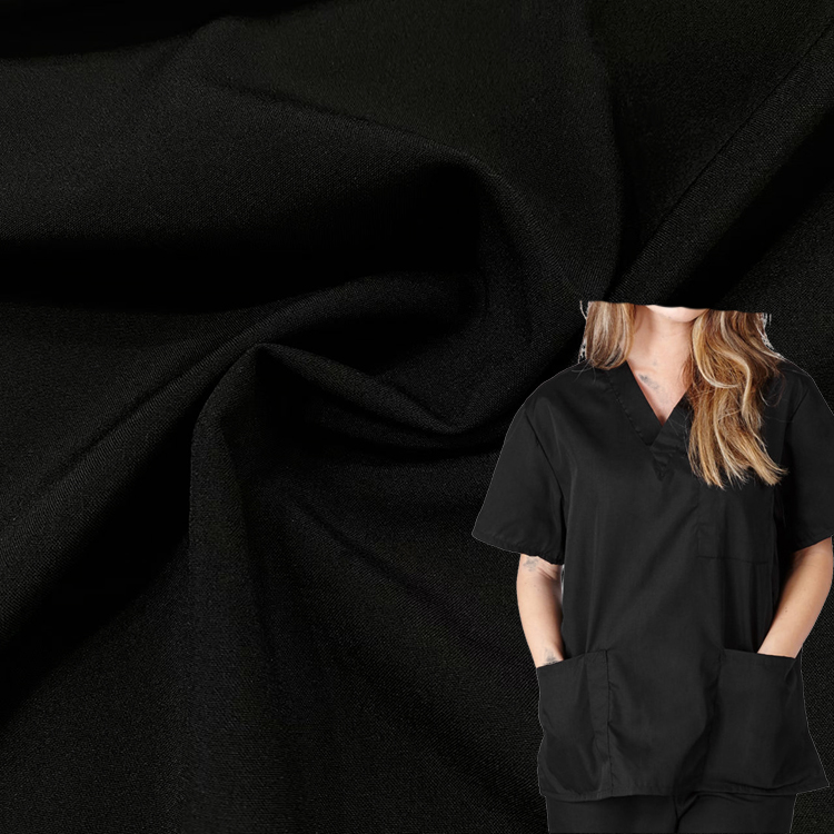 black soft medical uniform fabric for scrub