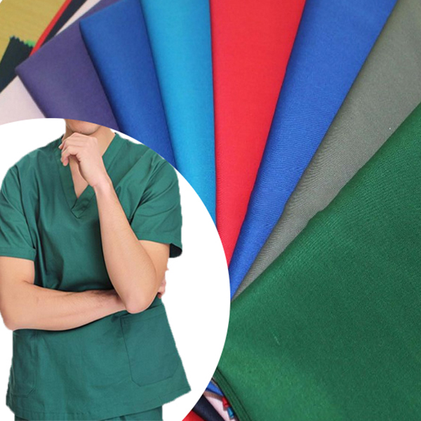  100 cotton white green nurse medical uniform twill fabric workwear for shirt
