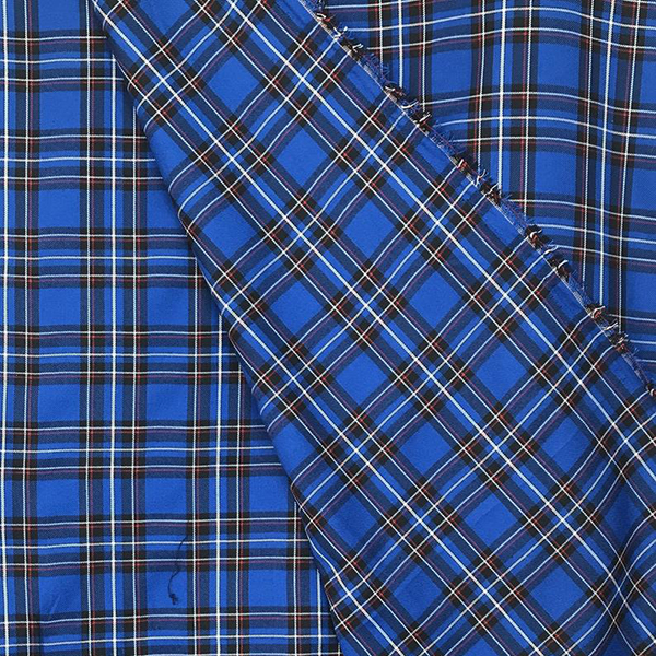 Tissu pour uniforme scolaire à carreaux bleus et tartan