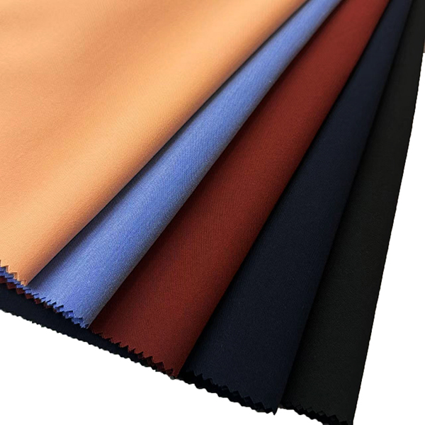 ຜ້າ polyester ກັນນ້ໍາ rayon sapndex twill ສີ່ທາງ stretch fabric (1)