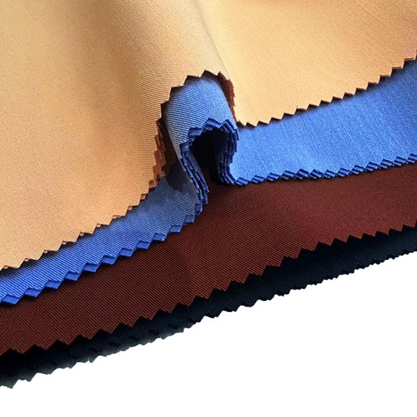 ຜ້າ polyester ກັນນ້ໍາ rayon sapndex twill ສີ່ທາງ stretch fabric (6)